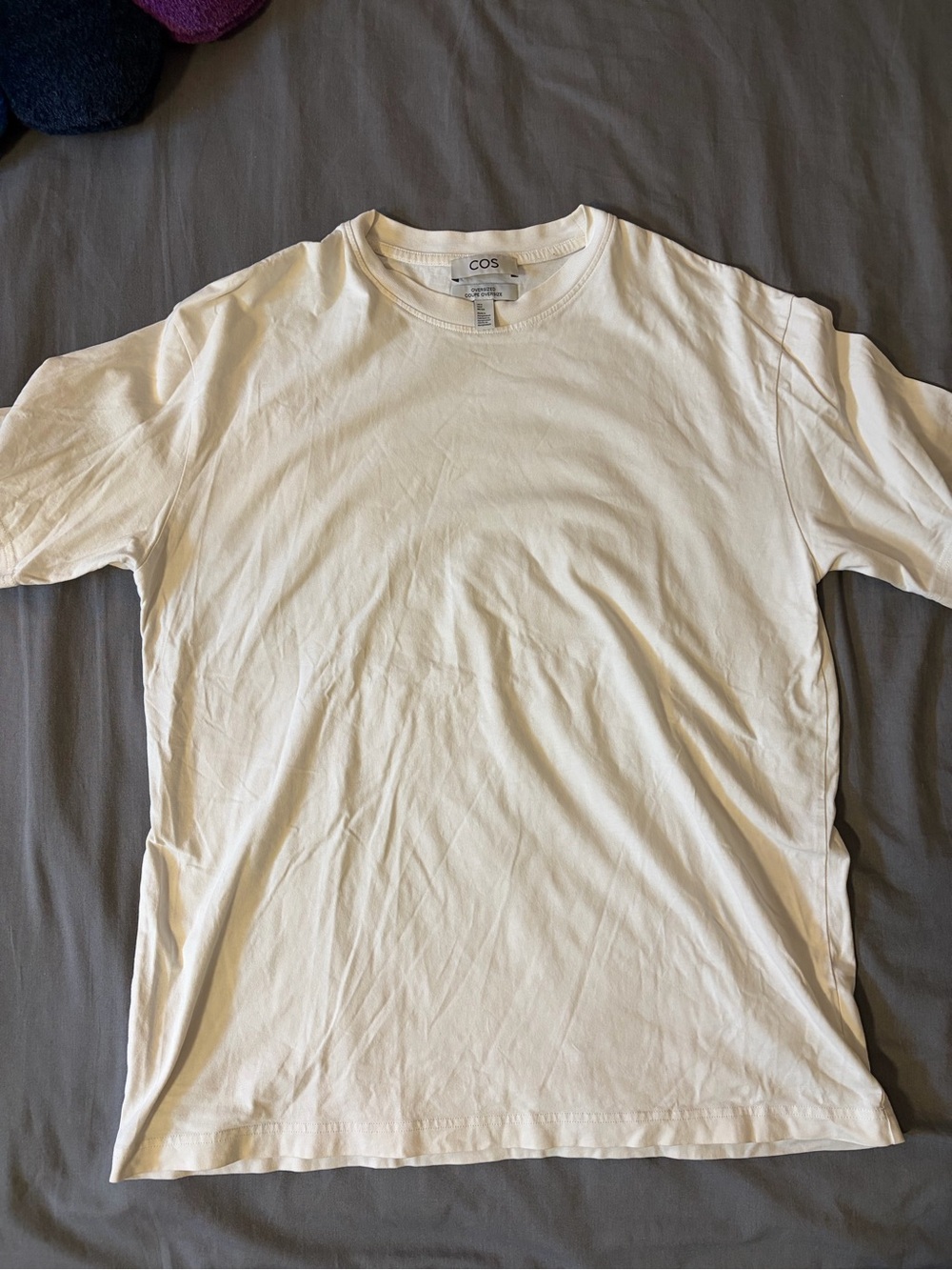 COS oversized White Crew Neck Cotton T-Shirt